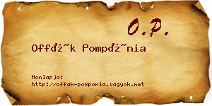 Offák Pompónia névjegykártya
